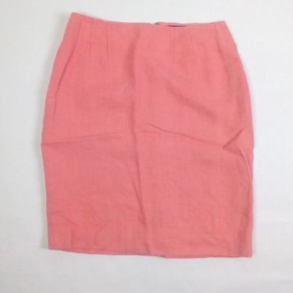 Pink linen pencil skirt